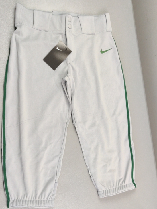 Nike Other - Nike White Baseball Pants with Green Side Stripe